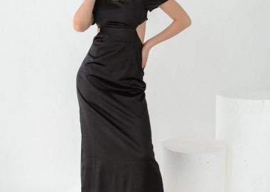 Glamorous Φόρεμα Σατέν Μαύρο - Jemila - Glamorous - 